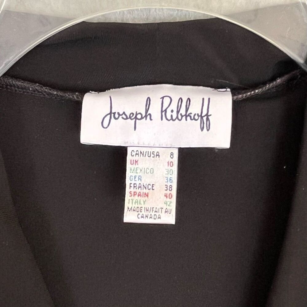 Joseph Ribkoff Black Pleated Sleeveless Top Womens 8 V Neck Career Office Blouse - Picture 5 of 8